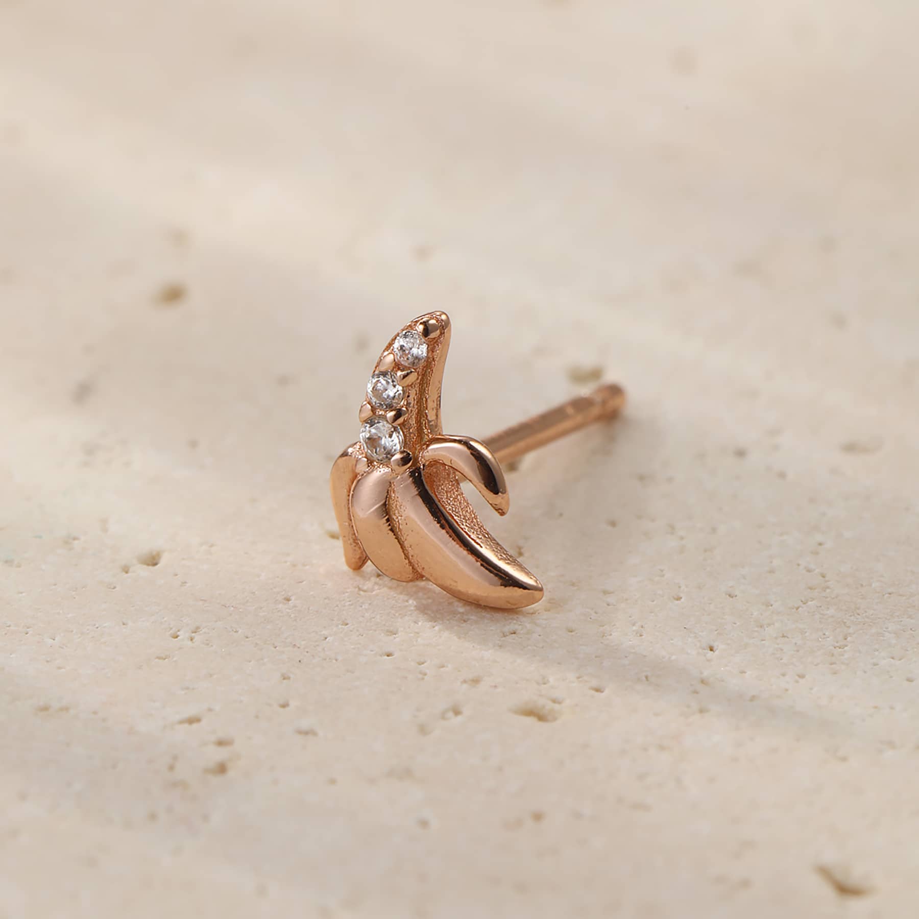 Banana Stud Earring Sterling Silver